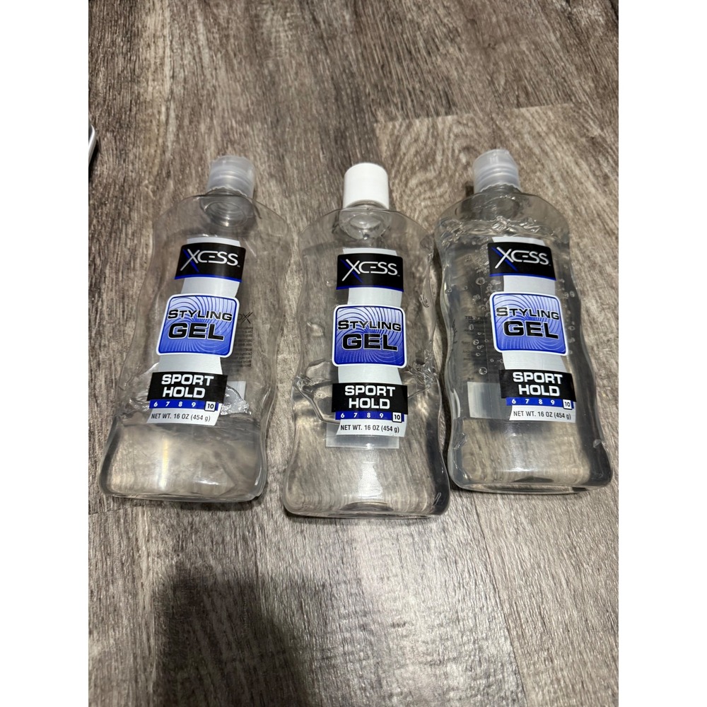 XCESS Sport Hold Styling Gel 16 oz Level‎ 10 Hold Lot of 3 see description